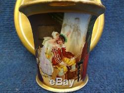 Porcelain Cup & Saucer Paris Porcelain Empire Period The Painter Rubbed Gilt