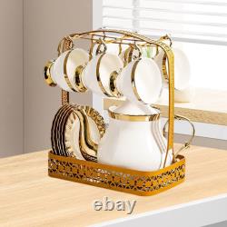 Porcelain Cups and Saucers Set European for Dining Room Holidays Gathering