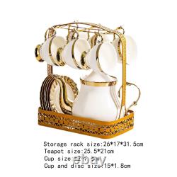 Porcelain Cups and Saucers Set European for Dining Room Holidays Gathering