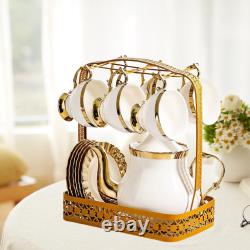 Porcelain Cups and Saucers Set European for Dining Room Holidays Gathering