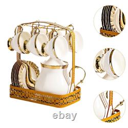 Porcelain Cups and Saucers Set European for Dining Room Holidays Gathering