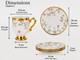Porcelain Floral Cup Saucer Plate Set White/gold Painted Round 14cm Plate