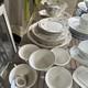 Porcelain Floral Dinner Set Gold Trim Plates Cups Saucers Serving Bowl Glossy