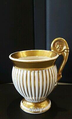 Porcelain Gold Gilded Lion Face Handle Cup And Saucer G-1225