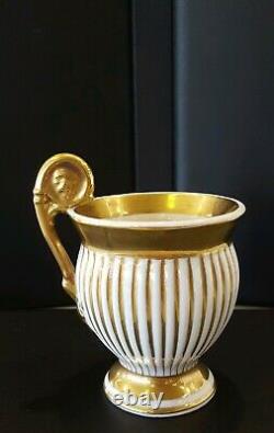 Porcelain Gold Gilded Lion Face Handle Cup And Saucer G-1225