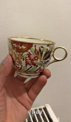 Porcelain Teacup Imari Style Floral Pattern Gold Trim 8.5cm