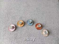 Porcelaine de Limoges France Mottled Multicolour Cup & Saucer Set of 5 Expresso