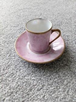 Porcelaine de Limoges France Mottled Multicolour Cup & Saucer Set of 5 Expresso
