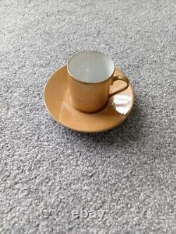 Porcelaine de Limoges France Mottled Multicolour Cup & Saucer Set of 5 Expresso
