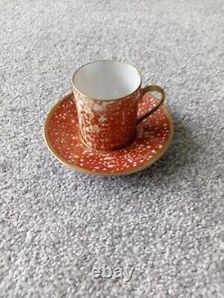 Porcelaine de Limoges France Mottled Multicolour Cup & Saucer Set of 5 Expresso