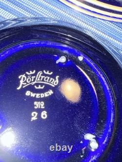 Porsgrund Blue & Gold Fleur de Lis Porcelain Coffee Cup & Saucer Set, 6pc
