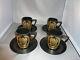 Portmeirion Queen Of Carthage Coffee Cups & Saucers Black & Gold Made In England