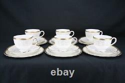 Pristine Vintage Set of 6 Trios Wedgwood Celestial Gold Tea Service, A++++++