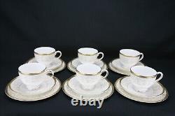 Pristine Vintage Set of 6 Trios Wedgwood Celestial Gold Tea Service, A++++++