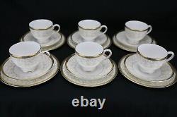 Pristine Vintage Set of 6 Trios Wedgwood Celestial Gold Tea Service, A++++++