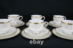 Pristine Vintage Set of 6 Trios Wedgwood Celestial Gold Tea Service, A++++++