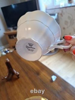 Queen Ann Bone China Pink Roses With Gold Tea Cup And Saucer