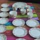 Queen Anne Bone China England Floral Gilt Dinner Set Cups Saucers Plates