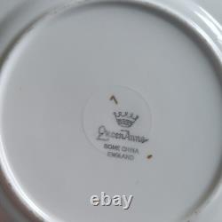 Queen Anne Bone China England Floral Gilt Dinner Set Cups Saucers Plates