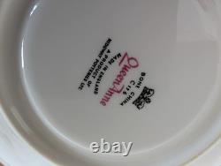 Queen Anne Bone China Gold Scroll Tea Set Tea Plates Cake Plate Milk Jug