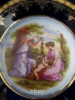 RARE! 1880 Royal Vienna Cobalt & Gold Porcelain Cup & Saucer Kauffman Beehive