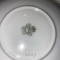 RARE AYNSLEY CABBAGE ROSE CUP AND SAUCER SIGNED J A BAILEY Burgundy Red Gold