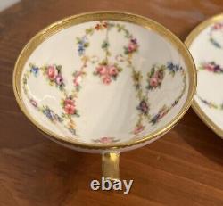 RARE Antique Minton Tiffany & Co NY China Espresso Cup & Saucer Made In England
