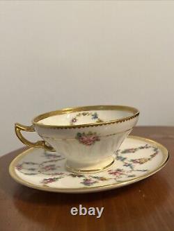 RARE Antique Minton Tiffany & Co NY China Espresso Cup & Saucer Made In England