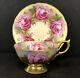 Rare Aynsley 13 Large Cabbage Pink Roses Heavy Gold Tea Cup & Saucer Set