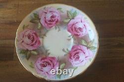 RARE Aynsley 13 Pink Cabbage Roses Gold Teacup Tea Cup Saucer