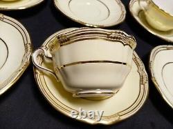 RARE Copeland Spode for TIFFANY & CO. Of New York Ivory & Gold 6 Cups 12 Saucers