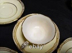 RARE Copeland Spode for TIFFANY & CO. Of New York Ivory & Gold 6 Cups 12 Saucers