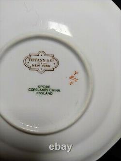 RARE Copeland Spode for TIFFANY & CO. Of New York Ivory & Gold 7 Cups 12 Saucers