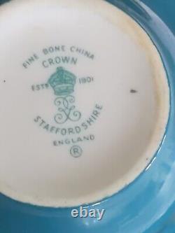 RARE Crown Staffordshire Tea Set For 8 Cups Saucers Plates Antique Bone China