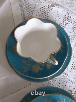 RARE Crown Staffordshire Tea Set For 8 Cups Saucers Plates Antique Bone China