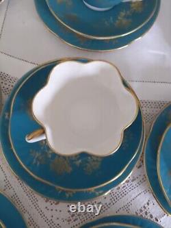 RARE Crown Staffordshire Tea Set For 8 Cups Saucers Plates Antique Bone China