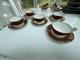 Rare Spode Lancaster Crimson 5x Tea Cups & Saucers Made In England
