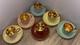 Rare Vintage Demitasse Espresso Cups Saucers, Limoges France Gold & Multicolored