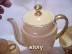 RARE Vintage Foley Bone China tea/coffee pot & 6 cups & Saucers&sugar bowl-gold