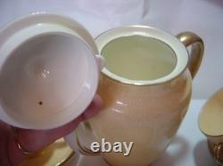 RARE Vintage Foley Bone China tea/coffee pot & 6 cups & Saucers&sugar bowl-gold