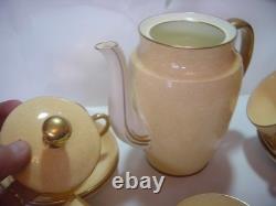 RARE Vintage Foley Bone China tea/coffee pot & 6 cups & Saucers&sugar bowl-gold