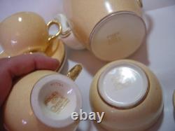 RARE Vintage Foley Bone China tea/coffee pot & 6 cups & Saucers&sugar bowl-gold