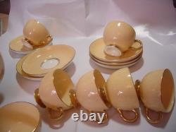 RARE Vintage Foley Bone China tea/coffee pot & 6 cups & Saucers&sugar bowl-gold