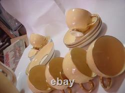 RARE Vintage Foley Bone China tea/coffee pot & 6 cups & Saucers&sugar bowl-gold