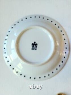 RARE Vintage KPM Berlin 3PC Set Courting Couple, Gilded Gold, Reticulated, MINT
