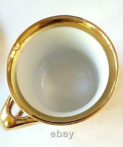 RARE Vintage KPM Berlin 3PC Set Courting Couple, Gilded Gold, Reticulated, MINT