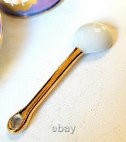 RARE Vintage KPM Berlin 3PC Set Courting Couple, Gilded Gold, Reticulated, MINT