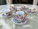 Refined Mini Service Limoges Limonges Rose Line Gold Cups & Saucers 24k