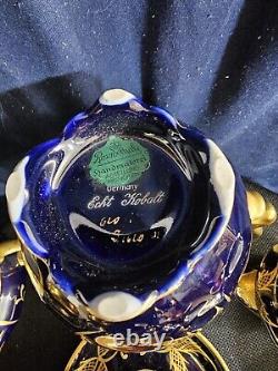 ROSENTHAL Gold/blue Art Deco Porcelain Demitasse 6 Serv Set Munchen Germany Antq