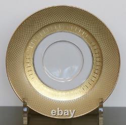 ROSENTHAL Set of 4 Footed CUPS & SAUCERS Golden Grail Encrusted Gold Germany
